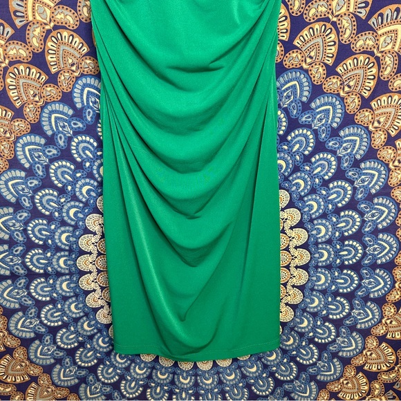 Cachè emerald green ruched dress - Picture 4 of 13